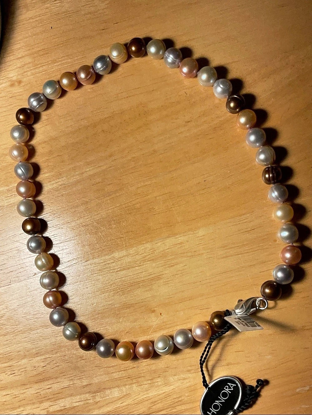 HONORA Multicolor Freshwater Cultured Pearl Strand Necklace in Brown & Gr